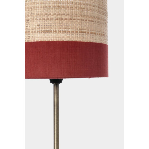 Veioza metal auriu textil natur caramiziu  Aylen Ø16,5x40h