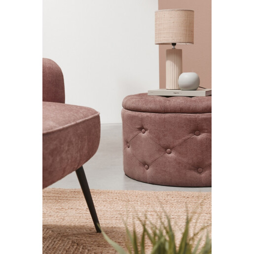 Veioza ceramica bej textil natur Adhara Ø20,5x42h
