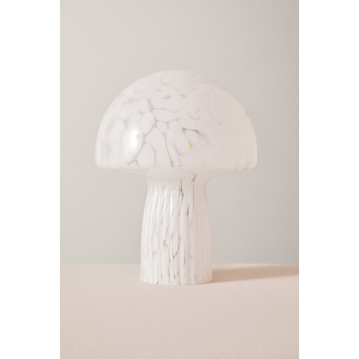 Veioza sticla alba gri Carysa Ø20x25,5h