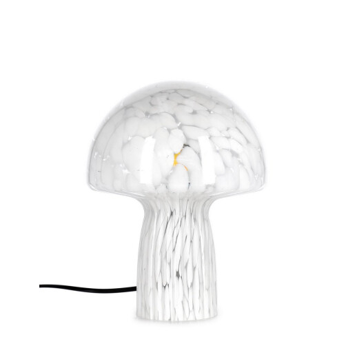 Veioza sticla alba gri Carysa Ø20x25,5h