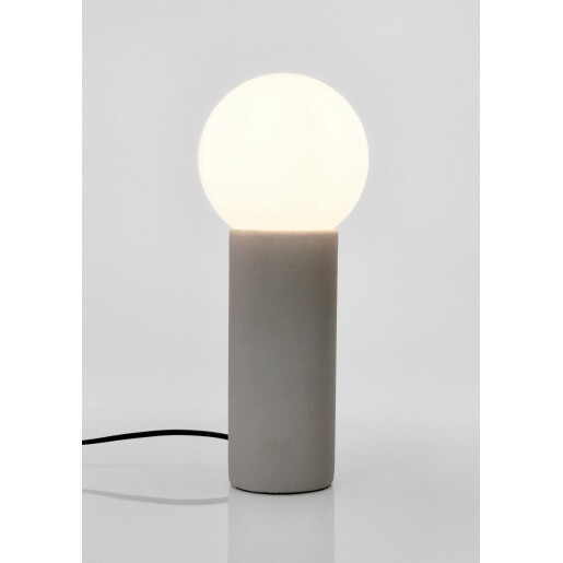 Veioza ceramica gri alba Jael Ø15x35,5h