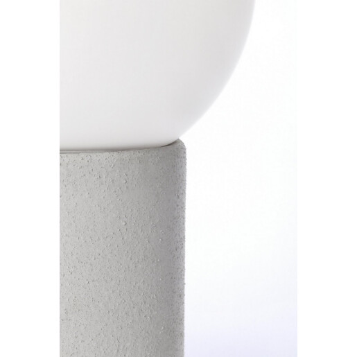 Veioza ceramica gri alba Jael Ø15x35,5h