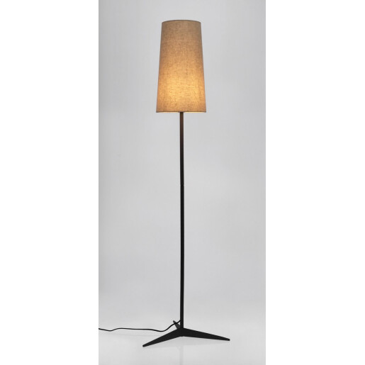 Lampadar otel negru textil bej Assam 26x166 cm