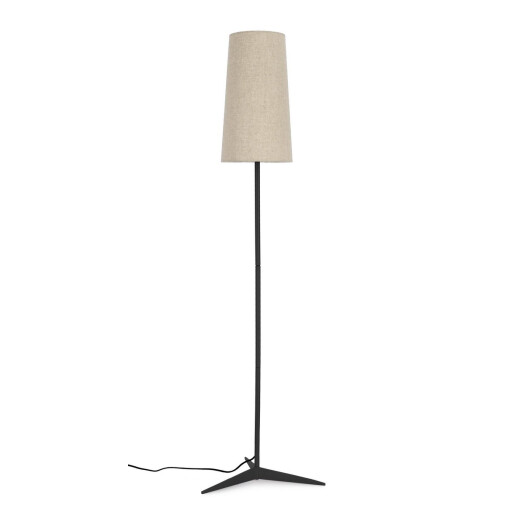 Lampadar otel negru textil bej Assam 26x166 cm