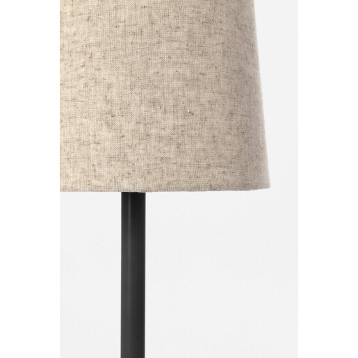 Veioza otel negru textil bej Assam 22x60 cm