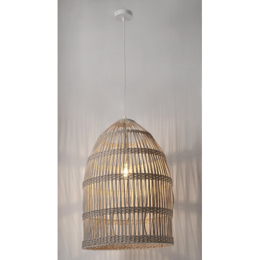 Lustra ratan alb Praia 45x67 cm