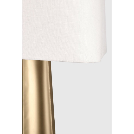 Lampadar metal auriu bumbac alb Tripura Ø46x151h