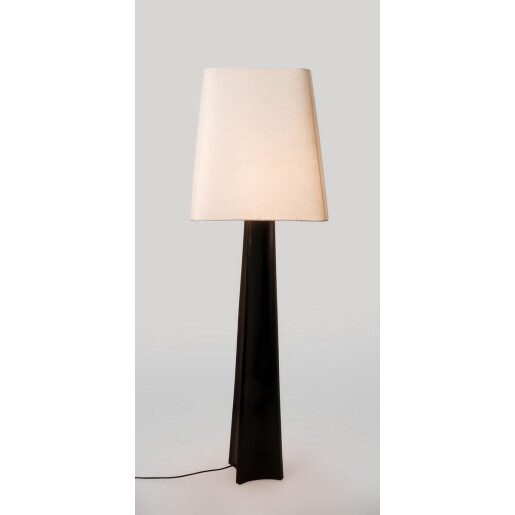 Lampadar metal negru bumbac alb Tripura Ø46x151h