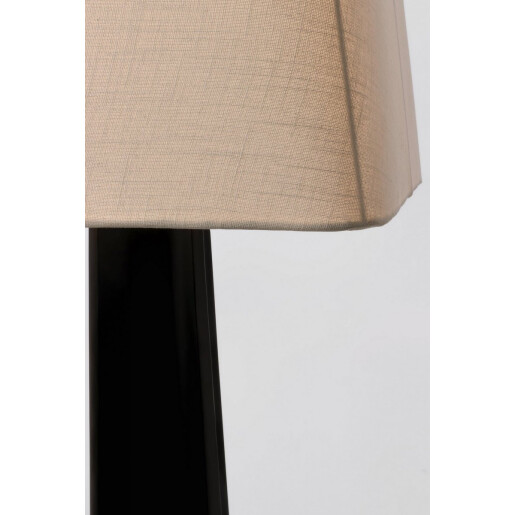 Lampadar metal negru bumbac alb Tripura Ø46x151h
