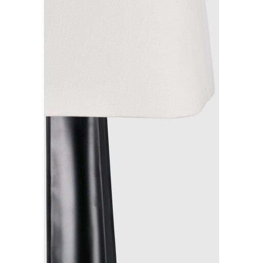 Lampadar metal negru bumbac alb Tripura Ø46x151h