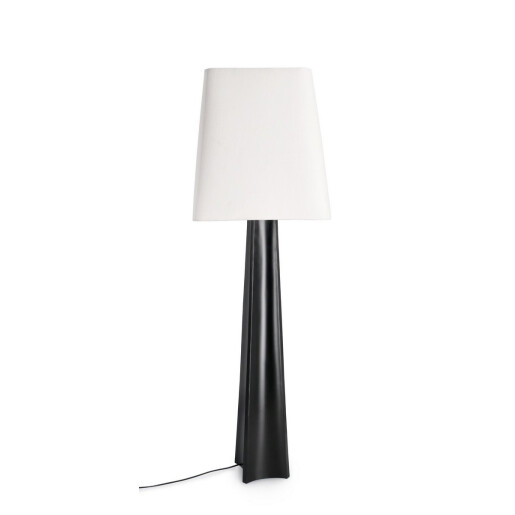Lampadar metal negru bumbac alb Tripura Ø46x151h