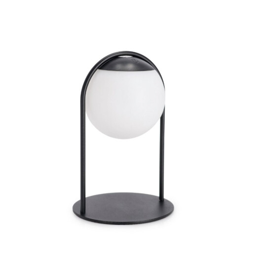 Veioza uz interior, exterior alba neagra Pansy Ø13,5x21h