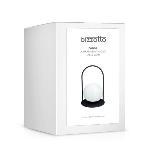 Veioza uz interior, exterior alba neagra Pansy Ø13,5x21h