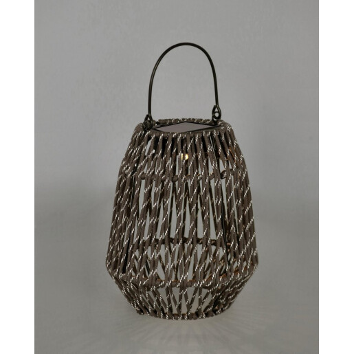 Felinar incarcare solara otel gri franghie gri Taiki Ø15,5x19,5h