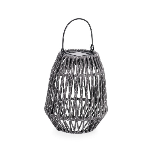 Felinar incarcare solara otel gri franghie gri Taiki Ø15,5x19,5h