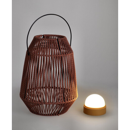 Felinar led otel gri franghie rosie Taiki Ø25,5x33h