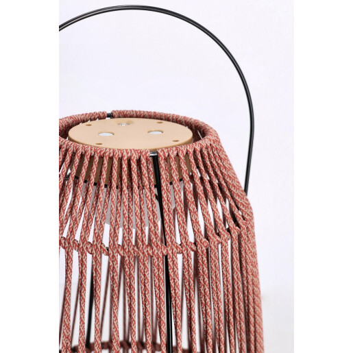 Felinar led otel gri franghie rosie Taiki Ø25,5x33h