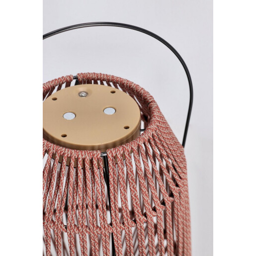 Felinar led otel gri franghie rosie Taiki Ø25,5x33h