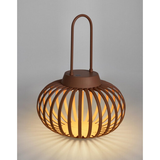 Felinar cu leduri otel caramiziu Saryn Ø20x26h