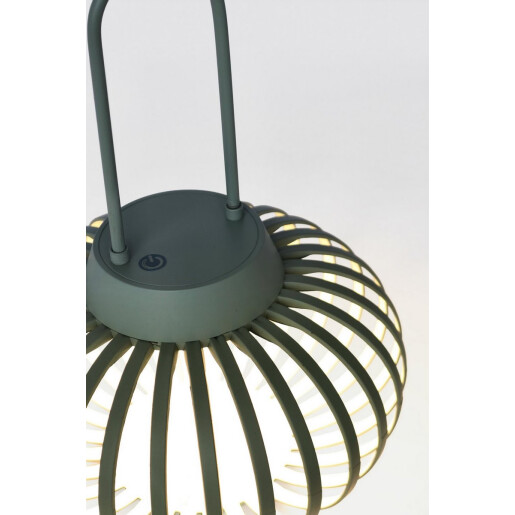 Felinar cu leduri otel verde Saryn Ø20x26h