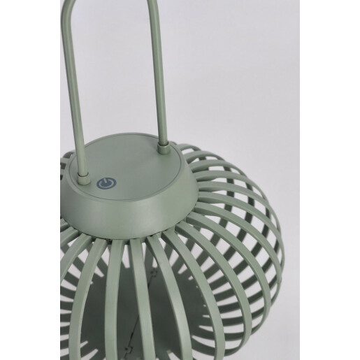 Felinar cu leduri otel verde Saryn Ø20x26h