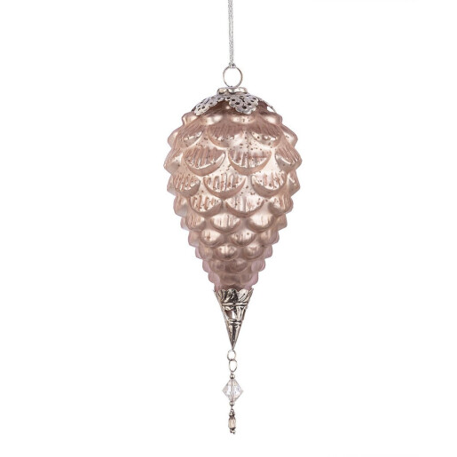 Set 6 globuri brad Craciun sticla rose gold Fascinate Ø11x22h