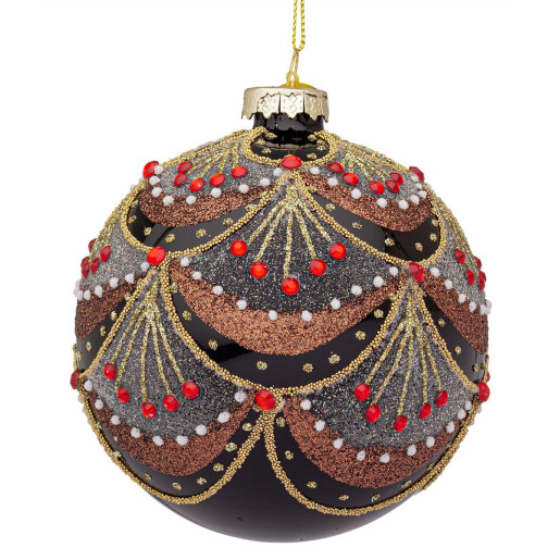 Set 8 globuri brad Craciun sticla multicolora Glitz Ø 10 cm
