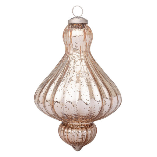 Set 4 ornamente brad Craciun sticla aurie Gloss Ø14x22h