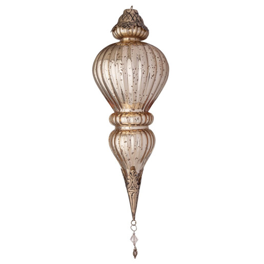 Set 3 ornamente brad Craciun sticla aurie Blaze Ø13x37h