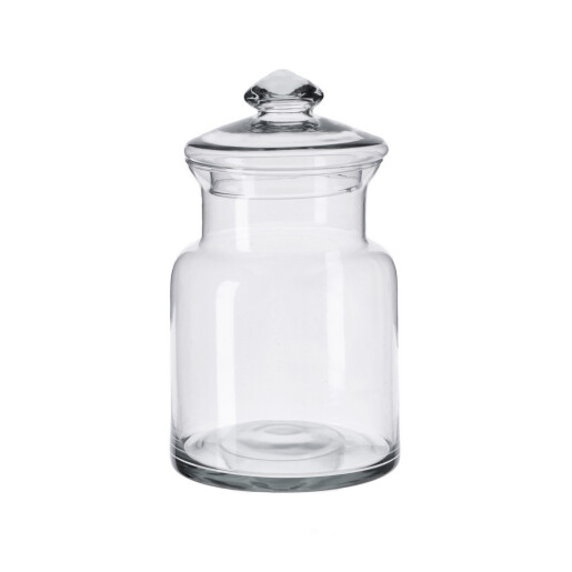 Borcan cu capac sticla 18 x 33 cm