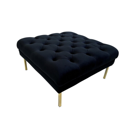 Taburet catifea neagra 80 x 80 x 41 cm