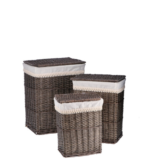 Set 3 cosuri depozitare maro 32 x 21 x 40,5, 38,5 x 28,5 x 49, 45 x 34,5 x 57,5 cm