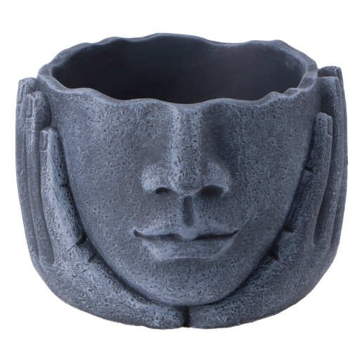 Ghiveci flori beton albastru Face 17,5 x 17,5 x 12,5 cm