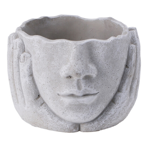 Ghiveci flori beton gri Face 17,5 x 17,5 x 12,5 cm