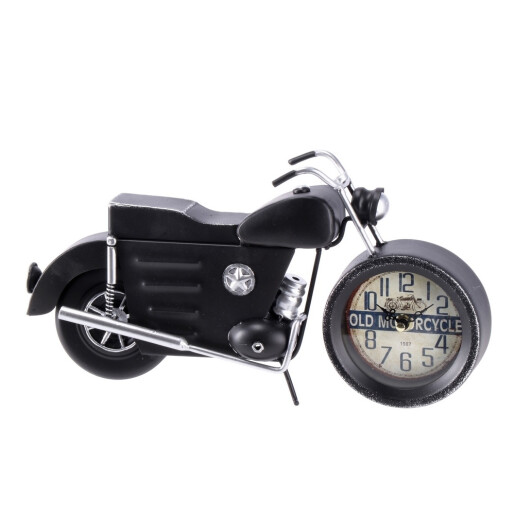 Ceas masa Motocicleta fier negru 36 x 7,5 x 19 cm