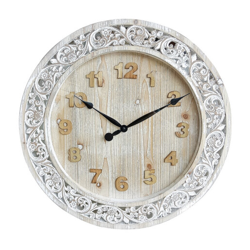 Ceas perete lemn alb maro 60 cm