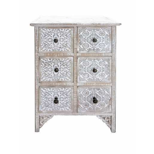 Comoda lemn alb maro 51 x 30 x 70,5 cm