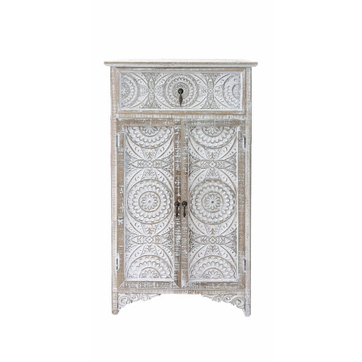 Comoda lemn alb maro 64,5 x 32 x 111 cm