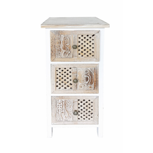 Comoda lemn alb maro 32 x 31 x 73 cm