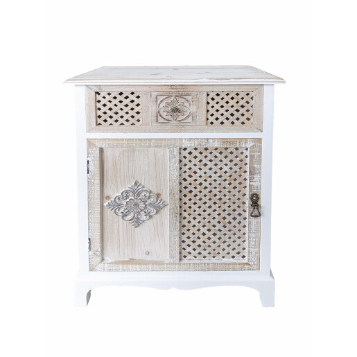 Comoda lemn alb maro 53 x 32 x 79 cm