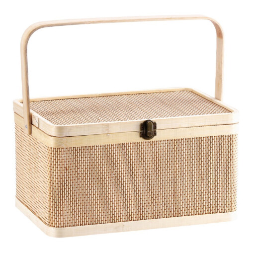 Cos depozitare bambus maro 31 x 20 x 17 cm