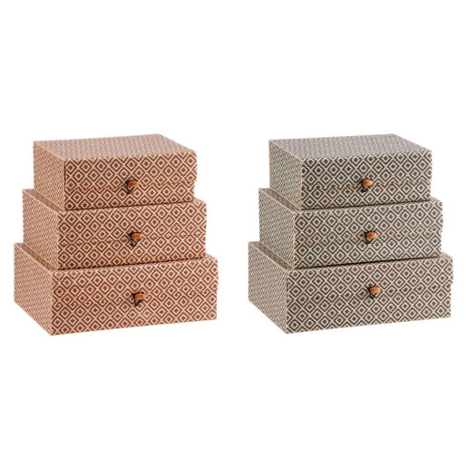Set 3 cutii depozitare bambus multicolor 21 x 16,5 x 8 cm,  24 x 19 x 9 cm,  27,5 x 21 x 10 cm
