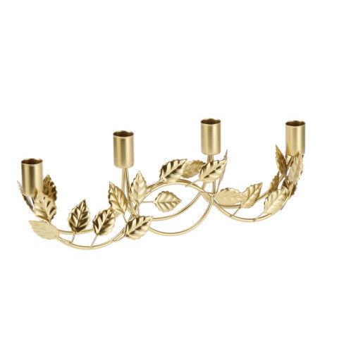 Sfesnic 4 lumanari fier auriu 37 x 5 x 12 cm