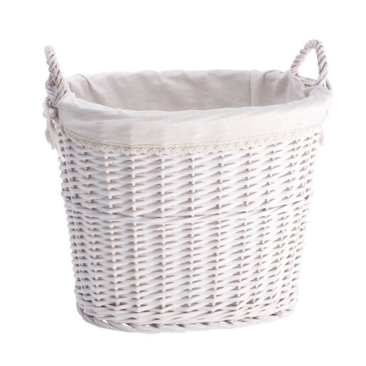 Cos depozitare lemn rachita alb 43,5 x 33 x 40 cm