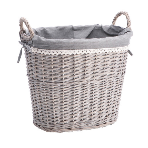 Cos depozitare lemn rachita gri 43,5 x 33 x 40 cm