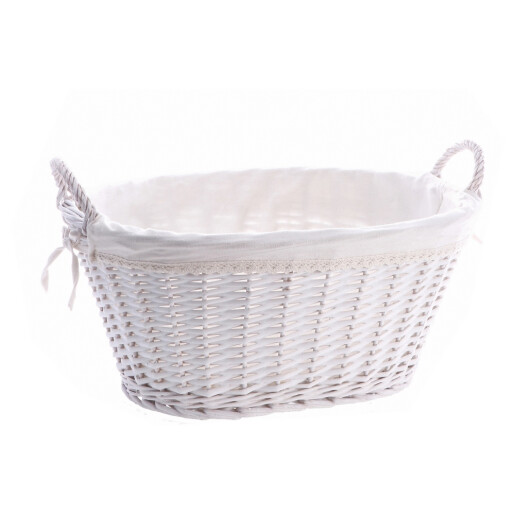 Cos depozitare lemn rachita alb 53 x 40,5 x 32 cm