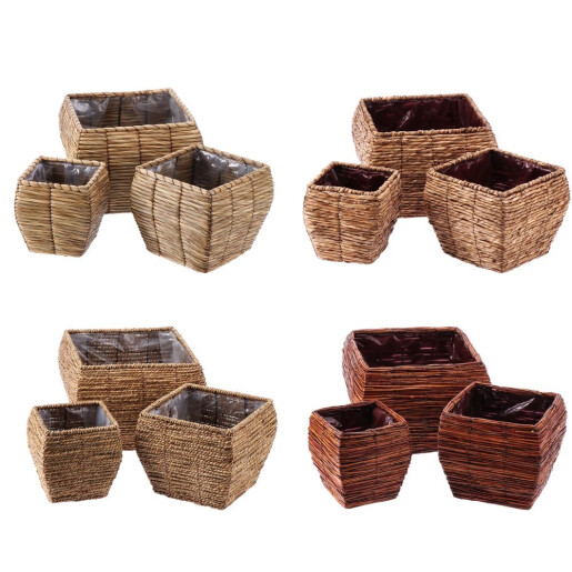 Set 12 ghivece flori 18 x 18 x 19, 24,5 x 24,5 x 22, 31 x 31 x 25 cm