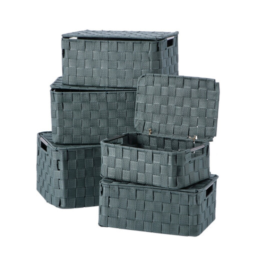 Set 5 cutii depozitare cu capac verde 28 x 18 x 11, 30 x 20 x 13, 32 x 22 x 15, 33,5 x 24 x 17, 36 x 26 x 19 cm