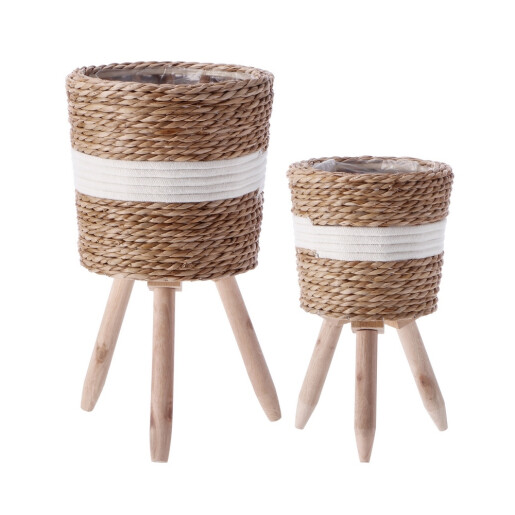 Set 2 ghivece flori natur alb 19,5 x 33 cm, 24 x 44 cm