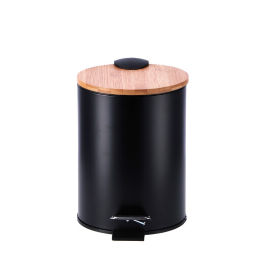Cos gunoi cu clapeta fier negru,bambus 17 x 24,5 cm, 3 L